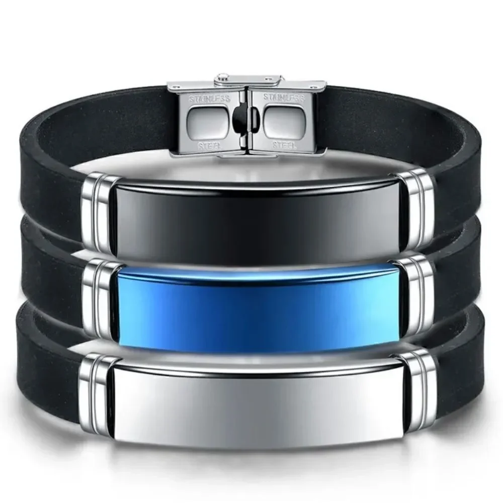 Titanium Steel l Leather Band l Blue, Black, Silver l Men’s Bracelet l New